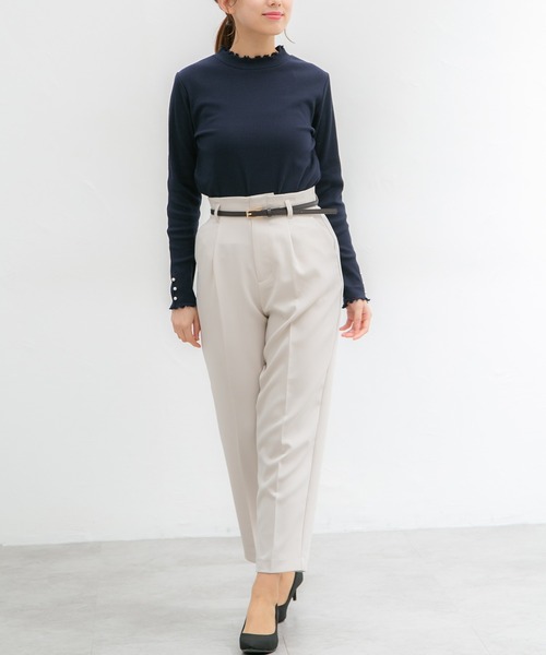 Honeys（ハニーズ）の「袖口パール使いハイネック（Tシャツ/カットソー・レディース・ホワイト/ラベンダー/ミント/ブラック/ネイビー・M/S/LL/L）」の13枚目の写真