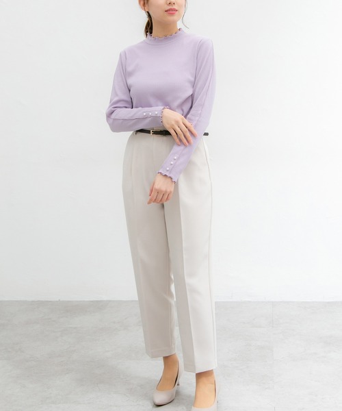 Honeys（ハニーズ）の「袖口パール使いハイネック（Tシャツ/カットソー・レディース・ホワイト/ラベンダー/ミント/ブラック/ネイビー・M/S/LL/L）」の17枚目の写真