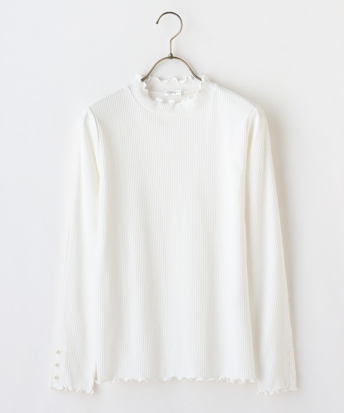 Honeys（ハニーズ）の「袖口パール使いハイネック（Tシャツ/カットソー・レディース・ホワイト/ラベンダー/ミント/ブラック/ネイビー・M/S/LL/L）」の21枚目の写真