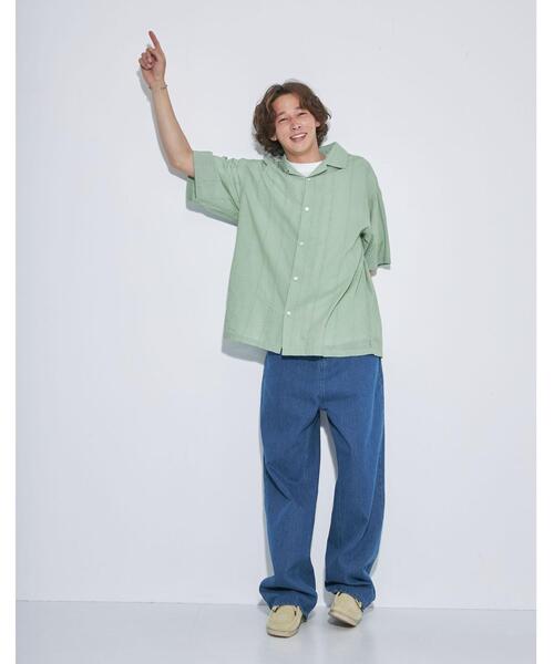 green label relaxing(グリーンレーベルリラクシング)の「【WEB限定】<GLR or>ワイド ストレート デニム(デニムパンツ・メンズ・ダークグレー/ネイビー/ライトブルー・S/M/L)」の4枚目の写真
