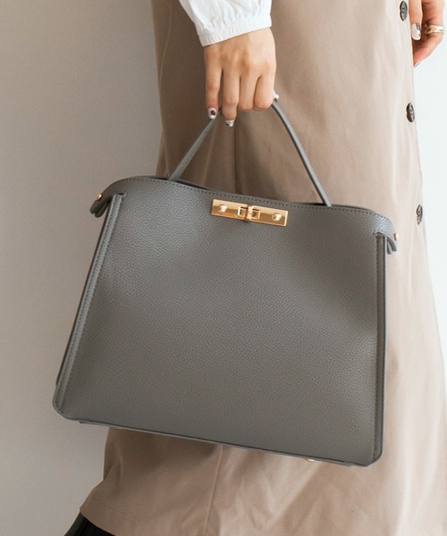 VitaFelice（ヴィータフェリーチェ）の「ワンハンドル2wayショルダーバッグ(M)（ショルダーバッグ・レディース・ブラック/グレー/ホワイト/ベージュ系その他/ベージュ系その他2/ブラック系その他・FREE）」の7枚目の写真