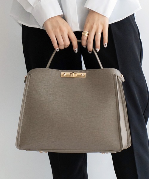 VitaFelice（ヴィータフェリーチェ）の「ワンハンドル2wayショルダーバッグ(M)（ショルダーバッグ・レディース・ブラック/グレー/ホワイト/ベージュ系その他/ベージュ系その他2/ブラック系その他・FREE）」の8枚目の写真