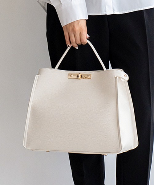 VitaFelice（ヴィータフェリーチェ）の「ワンハンドル2wayショルダーバッグ(M)（ショルダーバッグ・レディース・ブラック/グレー/ホワイト/ベージュ系その他/ベージュ系その他2/ブラック系その他・FREE）」の9枚目の写真