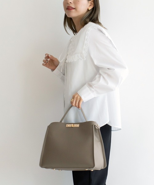 VitaFelice（ヴィータフェリーチェ）の「ワンハンドル2wayショルダーバッグ(M)（ショルダーバッグ・レディース・ブラック/グレー/ホワイト/ベージュ系その他/ベージュ系その他2/ブラック系その他・FREE）」の16枚目の写真