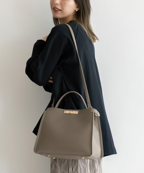 VitaFelice（ヴィータフェリーチェ）の「ワンハンドル2wayショルダーバッグ(M)（ショルダーバッグ・レディース・ブラック/グレー/ホワイト/ベージュ系その他/ベージュ系その他2/ブラック系その他・FREE）」の18枚目の写真