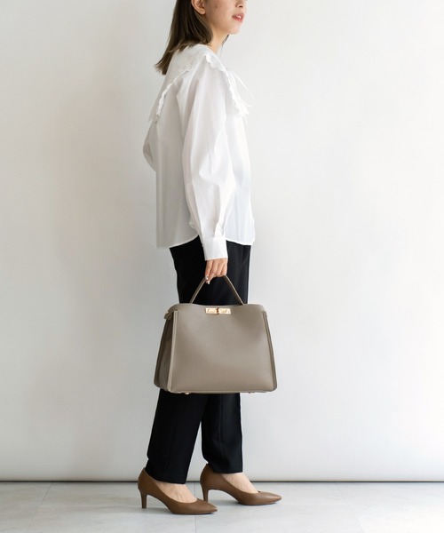 VitaFelice（ヴィータフェリーチェ）の「ワンハンドル2wayショルダーバッグ(M)（ショルダーバッグ・レディース・ブラック/グレー/ホワイト/ベージュ系その他/ベージュ系その他2/ブラック系その他・FREE）」の19枚目の写真