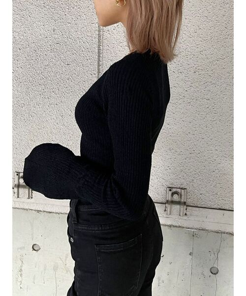 GYDA（ジェイダ）の「【TINY低身長さん向け】フレアsleeveコンパクトニットカーディガン（カーディガン/ボレロ・レディース・ブラック/オレンジ/アイボリー・FREE）」の21枚目の写真