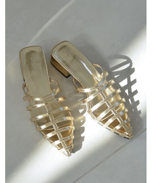 Re:EDIT（リエディ）の「[小さい/大きいサイズ有]マルチストリングサンダル（サンダル・レディース・ホワイト系その他/ブラウン/ブラック/イエロー/ゴールド/シルバー・X-LARGE/SMALL/XX-LARGE/X-SMALL/MEDIUM/LARGE）」の6枚目の写真