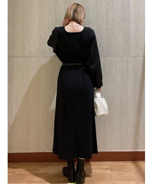 HONEYSUCKLE ROSE（ハニーサックルローズ）の「【HONEYSUCKLE ROSE】袖切替ワンピース（ワンピース・レディース・ブラック/グレー・M/L）」の5枚目の写真