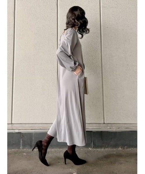 HONEYSUCKLE ROSE（ハニーサックルローズ）の「【HONEYSUCKLE ROSE】袖切替ワンピース（ワンピース・レディース・ブラック/グレー・M/L）」の15枚目の写真