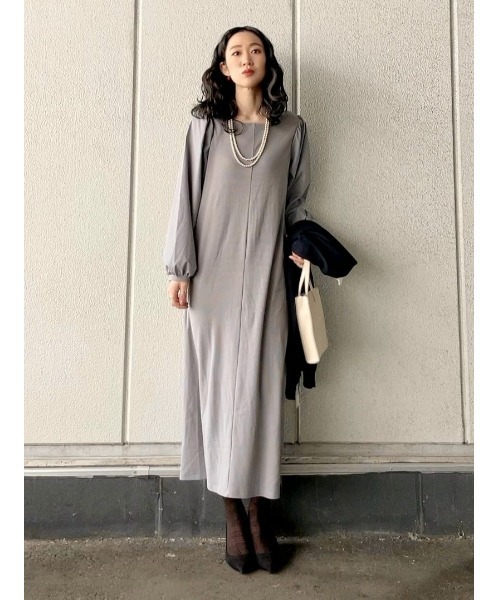 HONEYSUCKLE ROSE（ハニーサックルローズ）の「【HONEYSUCKLE ROSE】袖切替ワンピース（ワンピース・レディース・ブラック/グレー・M/L）」の14枚目の写真