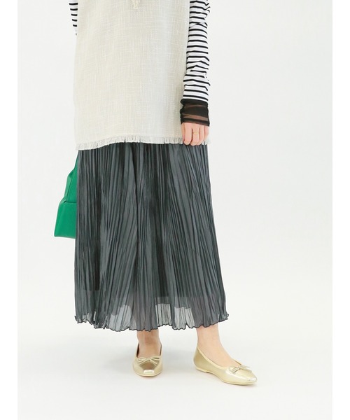 Te chichi（テチチ）の「チンツワッシャープリーツスカート（スカート・レディース・チャコール/グレー/グリーン・ﾌﾘ-）」の3枚目の写真