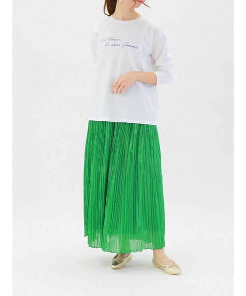 Te chichi（テチチ）の「チンツワッシャープリーツスカート（スカート・レディース・チャコール/グレー/グリーン・ﾌﾘ-）」の5枚目の写真