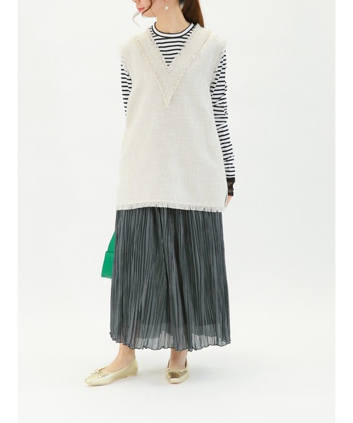 Te chichi（テチチ）の「チンツワッシャープリーツスカート（スカート・レディース・チャコール/グレー/グリーン・ﾌﾘ-）」の8枚目の写真