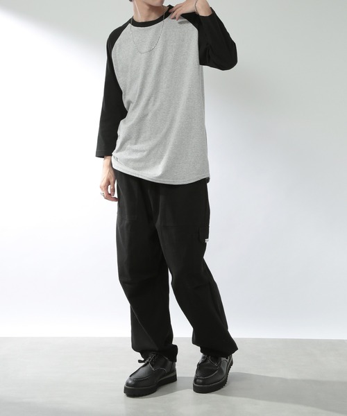 Printstar(プリントスター)の「【Printstar】heavy weight baseball t-shirt / ヘビーウェイト ベースボールTシャツ ラグランTシャツ 長袖 七分袖 ロンT バイカラー 00107(Tシャツ/カットソー・メンズ・ブラック×ホワイト/ブラック/ブラック×グレー/ホワイト×ネイビー/ホワイト/ホワイト×ブラック/ホワイト×ブルー/ホワイト×レッド・L/S/XL/M)」の22枚目の写真