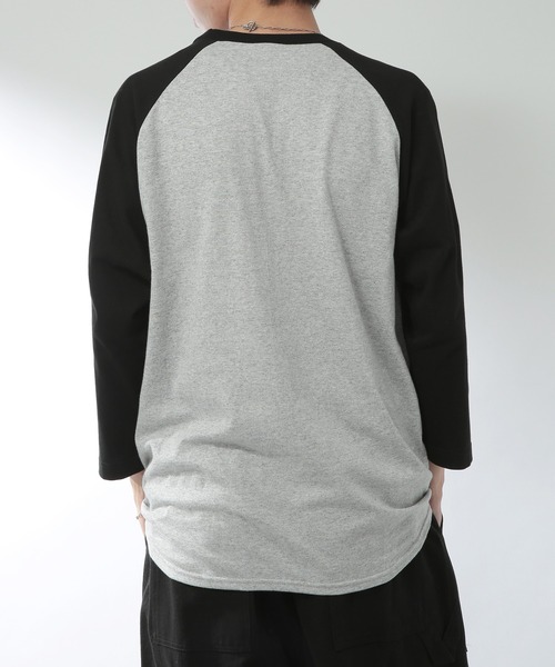 Printstar(プリントスター)の「【Printstar】heavy weight baseball t-shirt / ヘビーウェイト ベースボールTシャツ ラグランTシャツ 長袖 七分袖 ロンT バイカラー 00107(Tシャツ/カットソー・メンズ・ブラック×ホワイト/ブラック/ブラック×グレー/ホワイト×ネイビー/ホワイト/ホワイト×ブラック/ホワイト×ブルー/ホワイト×レッド・L/S/XL/M)」の20枚目の写真