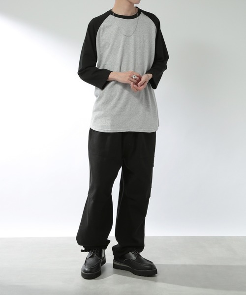 Printstar(プリントスター)の「【Printstar】heavy weight baseball t-shirt / ヘビーウェイト ベースボールTシャツ ラグランTシャツ 長袖 七分袖 ロンT バイカラー 00107(Tシャツ/カットソー・メンズ・ブラック×ホワイト/ブラック/ブラック×グレー/ホワイト×ネイビー/ホワイト/ホワイト×ブラック/ホワイト×ブルー/ホワイト×レッド・L/S/XL/M)」の21枚目の写真