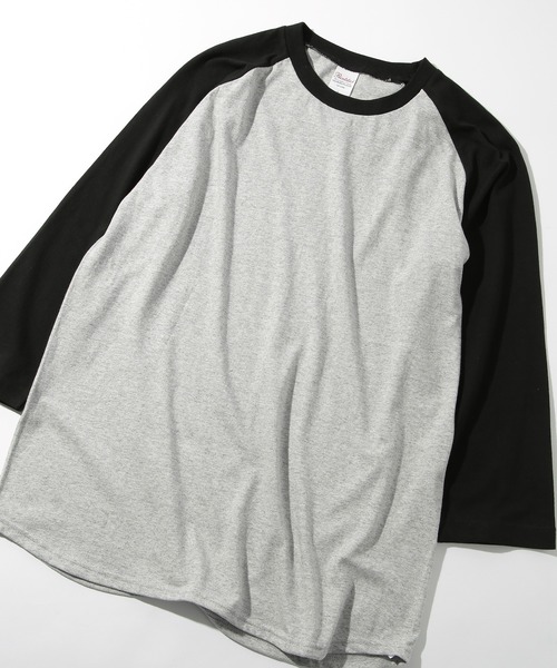 Printstar（プリントスター）の「【Printstar】heavy weight baseball t-shirt / ヘビーウェイト ベースボールTシャツ ラグランTシャツ 長袖 七分袖 ロンＴ バイカラー 00107（Tシャツ/カットソー・メンズ・ブラック×ホワイト/ブラック/ブラック×グレー/ホワイト×ネイビー/ホワイト/ホワイト×ブラック/ホワイト×ブルー/ホワイト×レッド・L/S/XL/M）」の17枚目の写真