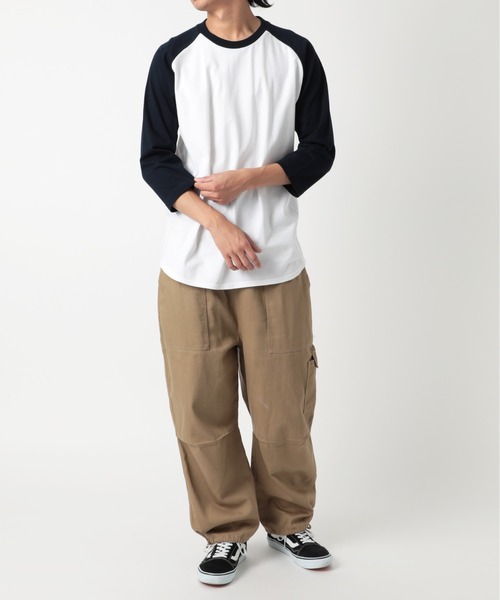 Printstar(プリントスター)の「【Printstar】heavy weight baseball t-shirt / ヘビーウェイト ベースボールTシャツ ラグランTシャツ 長袖 七分袖 ロンT バイカラー 00107(Tシャツ/カットソー・メンズ・ブラック×ホワイト/ブラック/ブラック×グレー/ホワイト×ネイビー/ホワイト/ホワイト×ブラック/ホワイト×ブルー/ホワイト×レッド・L/S/XL/M)」の10枚目の写真