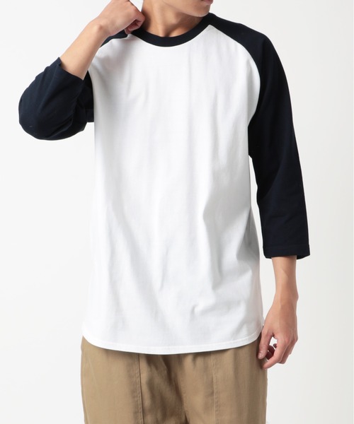 Printstar(プリントスター)の「【Printstar】heavy weight baseball t-shirt / ヘビーウェイト ベースボールTシャツ ラグランTシャツ 長袖 七分袖 ロンT バイカラー 00107(Tシャツ/カットソー・メンズ・ブラック×ホワイト/ブラック/ブラック×グレー/ホワイト×ネイビー/ホワイト/ホワイト×ブラック/ホワイト×ブルー/ホワイト×レッド・L/S/XL/M)」の9枚目の写真