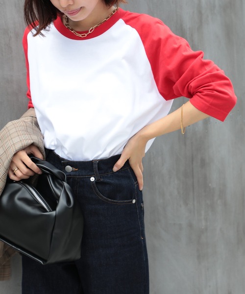 Printstar(プリントスター)の「【Printstar】heavy weight baseball t-shirt / ヘビーウェイト ベースボールTシャツ ラグランTシャツ 長袖 七分袖 ロンT バイカラー 00107(Tシャツ/カットソー・メンズ・ブラック×ホワイト/ブラック/ブラック×グレー/ホワイト×ネイビー/ホワイト/ホワイト×ブラック/ホワイト×ブルー/ホワイト×レッド・L/S/XL/M)」の15枚目の写真