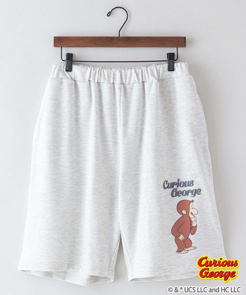 OUTDOOR PRODUCTS APPAREL（アウトドアプロダクツアパレル）の「【おさるのジョージ】 別注 ミニ裏毛 ショートパンツ（その他パンツ・メンズ・ダークグリーン/オフホワイト・MEDIUM/SMALL/LARGE/X-LARGE）」の3枚目の写真