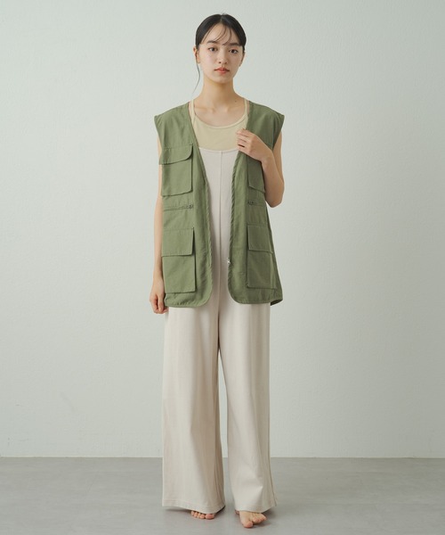earthy UVカット・吸水速乾　キャミサロペット　オーバーオール　新品 earthy（アーシー）の「【UVカット・吸水速乾】キャミサロペット