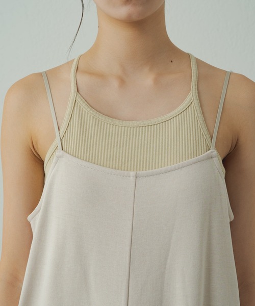 earthy UVカット・吸水速乾　キャミサロペット　オーバーオール　新品 earthy（アーシー）の「【UVカット・吸水速乾】キャミサロペット