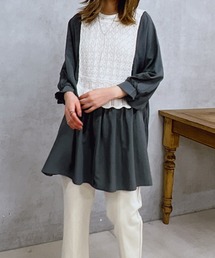 un dix cors（アンディコール）の「かぎ針ニットレイヤードブラウス（シャツ/ブラウス）」