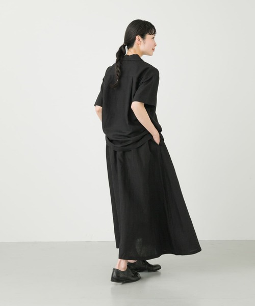 かぐれ　リネンレーヨンベスト　黒 かぐれ（カグレ）の「リネンレーヨンフレアスカート（スカート）」 - WEAR