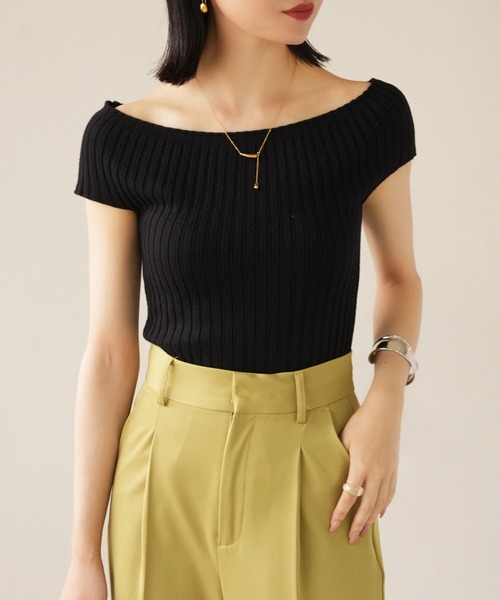 IAMUSE(アイアミューズ)の「デコルテボートネックトップス S0967【IAMUSE】(Tシャツ/カットソー・レディース・グレイッシュベージュ/アイボリー/ブラック・FREE)」の16枚目の写真