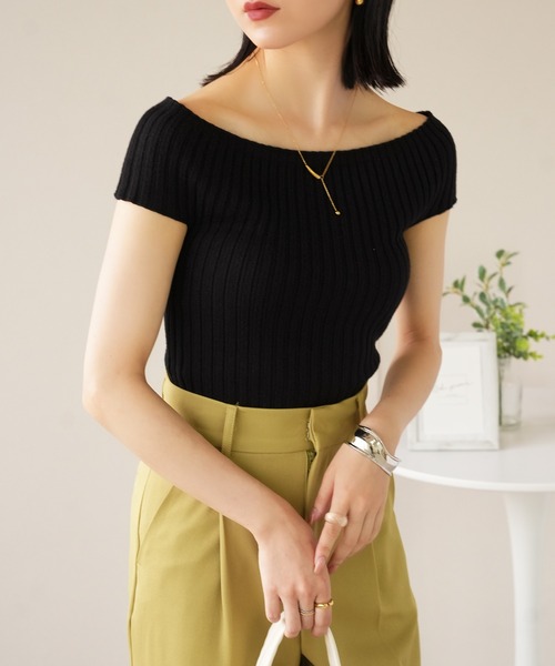 IAMUSE(アイアミューズ)の「デコルテボートネックトップス S0967【IAMUSE】(Tシャツ/カットソー・レディース・グレイッシュベージュ/アイボリー/ブラック・FREE)」の17枚目の写真