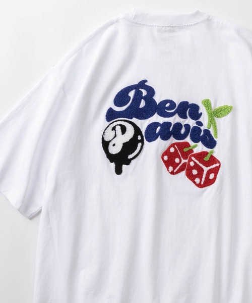 BEN DAVIS(ベンデイビス)の「【BEN DAVIS/ベンデイビス】ワンポイントロゴプリント&バックサガラ刺繍 チェリー ダイスデザイン ヘビーウェイト半袖Tシャツ/CHERRY DICE EMB TEE(Tシャツ/カットソー・レディース・チャコールグレー/ホワイト/ミント/ラベンダー・M/L/XL)」の1枚目の写真