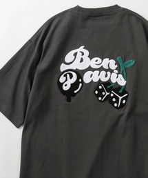 【BEN DAVIS/ベンデイビス】ワンポイントロゴプリント&バックサガラ刺繍 チェリー ダイスデザイン ヘビーウェイト半袖Tシャツ/CHERRY DICE EMB TEE