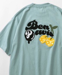 【BEN DAVIS/ベンデイビス】ワンポイントロゴプリント&バックサガラ刺繍 チェリー ダイスデザイン ヘビーウェイト半袖Tシャツ/CHERRY DICE EMB TEE