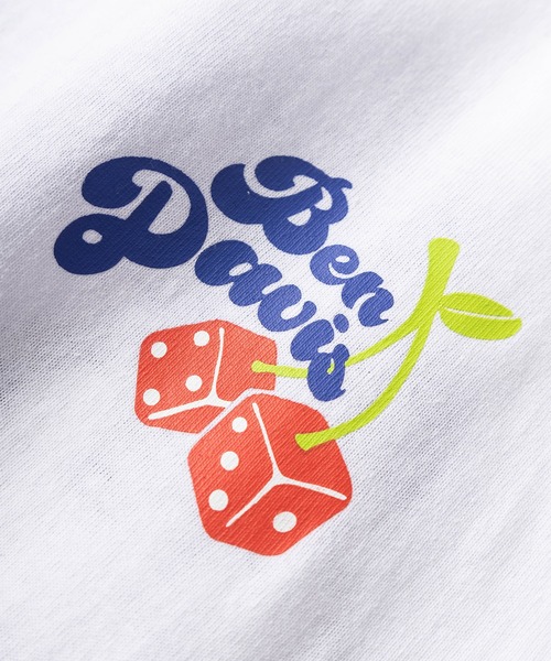 BEN DAVIS(ベンデイビス)の「【BEN DAVIS/ベンデイビス】ワンポイントロゴプリント&バックサガラ刺繍 チェリー ダイスデザイン ヘビーウェイト半袖Tシャツ/CHERRY DICE EMB TEE(Tシャツ/カットソー・レディース・チャコールグレー/ホワイト/ミント/ラベンダー・M/L/XL)」の6枚目の写真