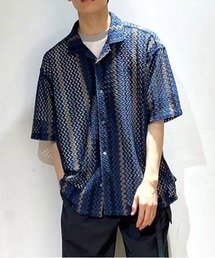 niko and... | メッシュストライプシャツ(シャツ/ブラウス)