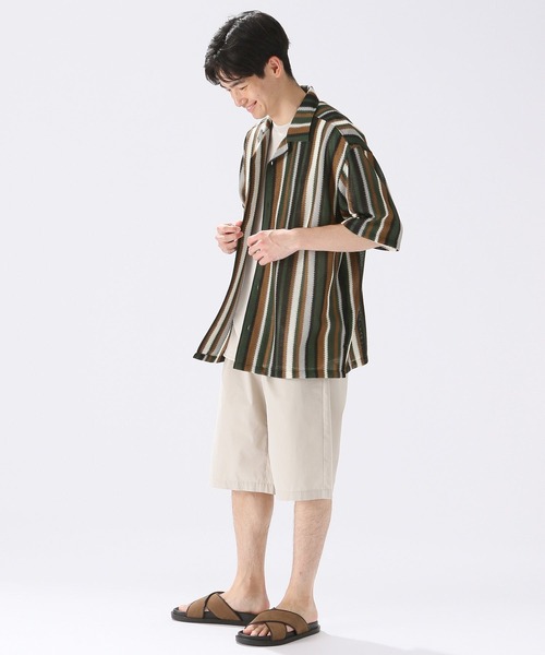 niko and...（ニコアンド）の「メッシュストライプシャツ（シャツ/ブラウス・メンズ・ネイビー/ベージュ/グリーン・MEDIUM/LARGE）」の17枚目の写真