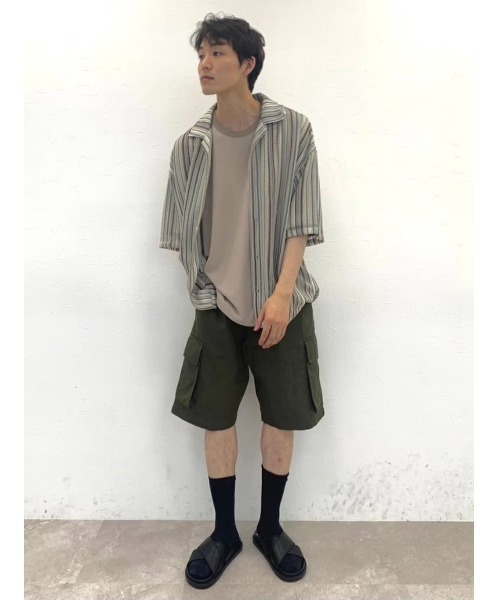 niko and...（ニコアンド）の「メッシュストライプシャツ（シャツ/ブラウス・メンズ・ネイビー/ベージュ/グリーン・MEDIUM/LARGE）」の13枚目の写真