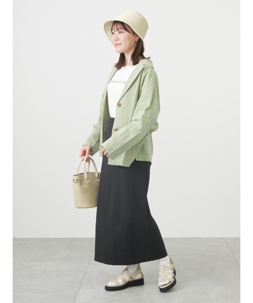 ehka sopo（エヘカソポ）の「カットストレートスカート（スカート・レディース・ピンク/グリーン/ブラック・ﾌﾘ-）」の12枚目の写真