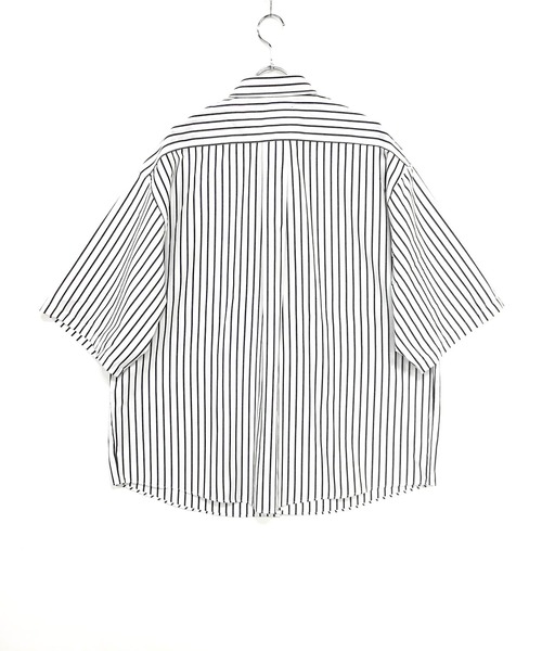 ADMIX/ATELIER SAB MEN（アドミックスアトリエサブメン）の「高密度コットンブロード / ワイドルーズシャツ オーバーサイズ（半袖）（シャツ/ブラウス・メンズ・ブラック系その他/ブルー系その他/グレイッシュブルー/ブラック/ブルー系その他2/ホワイト・48/50）」の10枚目の写真