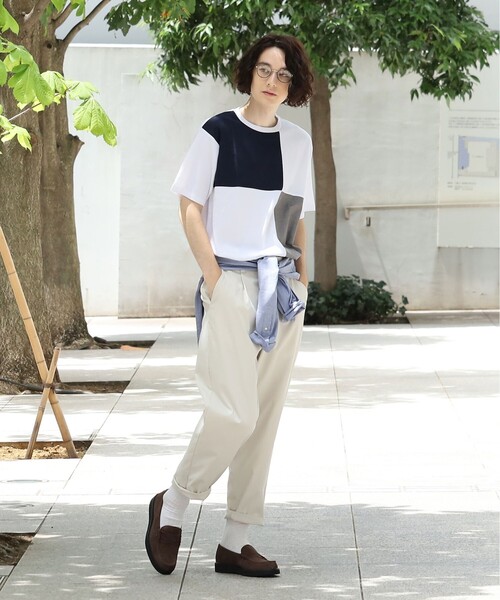 THE SHOP TK (ザ ショップ ティーケー )の「◆異素材スクエアパネルブロッキングTシャツ(Tシャツ/カットソー・メンズ・ブルー/ホワイト系/ブラック/ホワイト系その他5・02/03/04)」の16枚目の写真