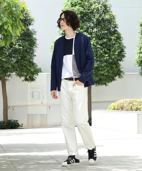 THE SHOP TK (ザ ショップ ティーケー )の「◆異素材スクエアパネルブロッキングTシャツ(Tシャツ/カットソー・メンズ・ブルー/ホワイト系/ブラック/ホワイト系その他5・02/03/04)」の10枚目の写真