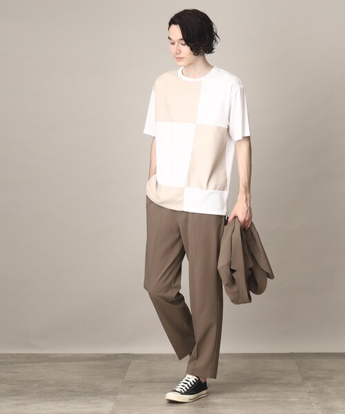 THE SHOP TK (ザ ショップ ティーケー )の「◆異素材スクエアパネルブロッキングTシャツ(Tシャツ/カットソー・メンズ・ブルー/ホワイト系/ブラック/ホワイト系その他5・02/03/04)」の7枚目の写真