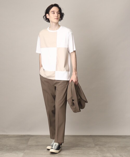 THE SHOP TK (ザ ショップ ティーケー )の「◆異素材スクエアパネルブロッキングTシャツ(Tシャツ/カットソー・メンズ・ブルー/ホワイト系/ブラック/ホワイト系その他5・02/03/04)」の11枚目の写真