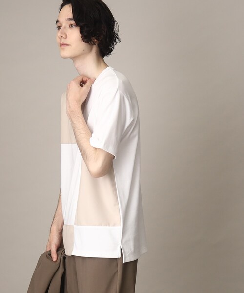 THE SHOP TK (ザ ショップ ティーケー )の「◆異素材スクエアパネルブロッキングTシャツ(Tシャツ/カットソー・メンズ・ブルー/ホワイト系/ブラック/ホワイト系その他5・02/03/04)」の21枚目の写真