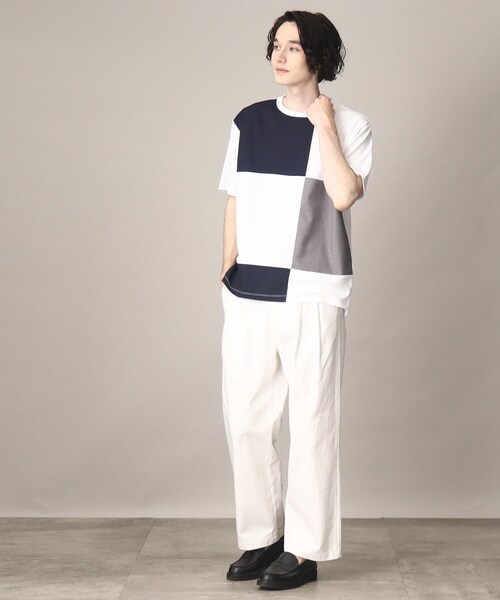 THE SHOP TK (ザ ショップ ティーケー )の「◆異素材スクエアパネルブロッキングTシャツ(Tシャツ/カットソー・メンズ・ブルー/ホワイト系/ブラック/ホワイト系その他5・02/03/04)」の18枚目の写真