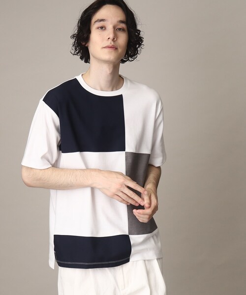 THE SHOP TK (ザ ショップ ティーケー )の「◆異素材スクエアパネルブロッキングTシャツ(Tシャツ/カットソー・メンズ・ブルー/ホワイト系/ブラック/ホワイト系その他5・02/03/04)」の22枚目の写真