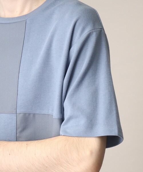 THE SHOP TK (ザ ショップ ティーケー )の「◆異素材スクエアパネルブロッキングTシャツ(Tシャツ/カットソー・メンズ・ブルー/ホワイト系/ブラック/ホワイト系その他5・02/03/04)」の19枚目の写真