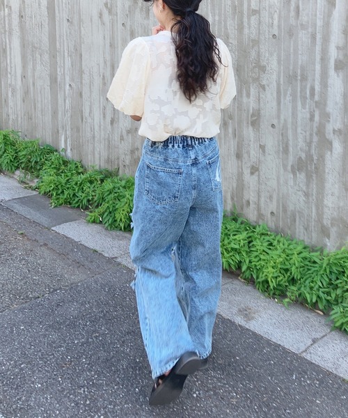 AS KNOW AS plus(アズノゥアズプラス)の「〇シアーボリューム袖ブラウス(シャツ/ブラウス・レディース・ブルー/ミント/アイボリー/ブラック・FREE)」の8枚目の写真